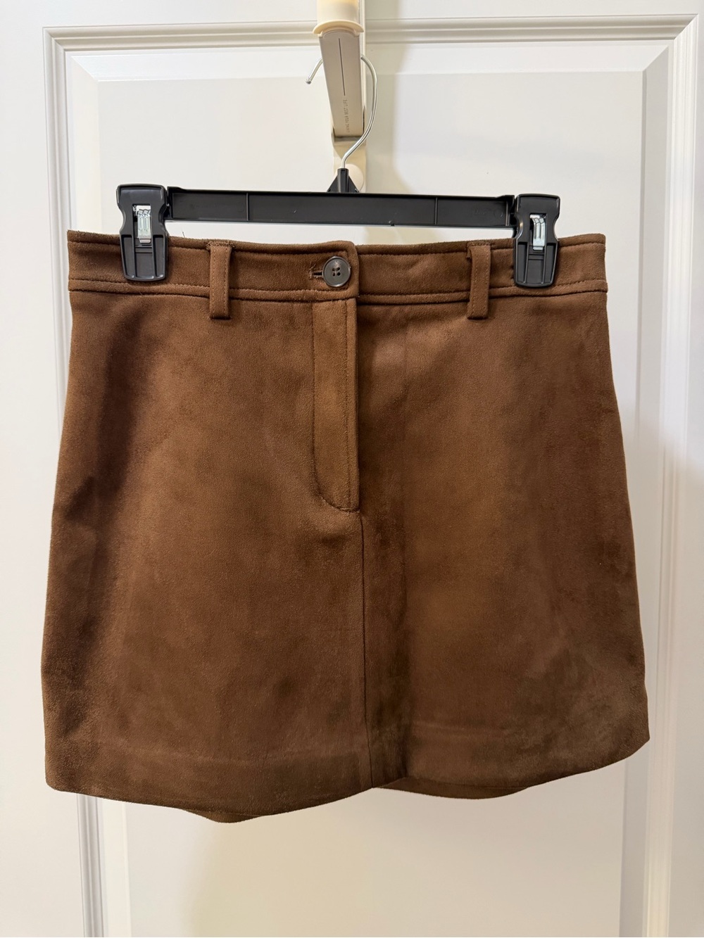 Brown Suede A-Line Mini Skirt